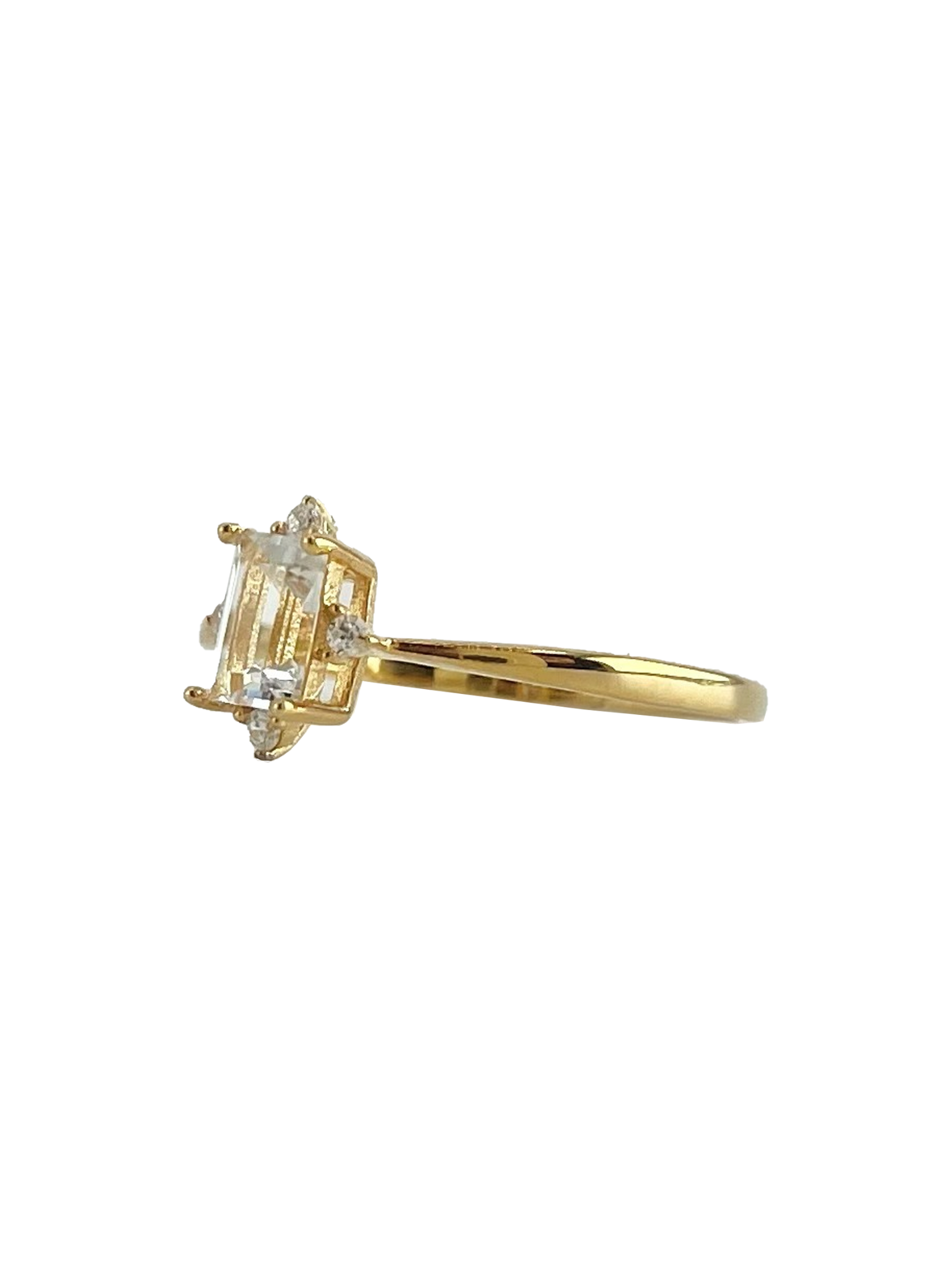 Leah 18K Gold Vermeil With White Topaz Stone - 10