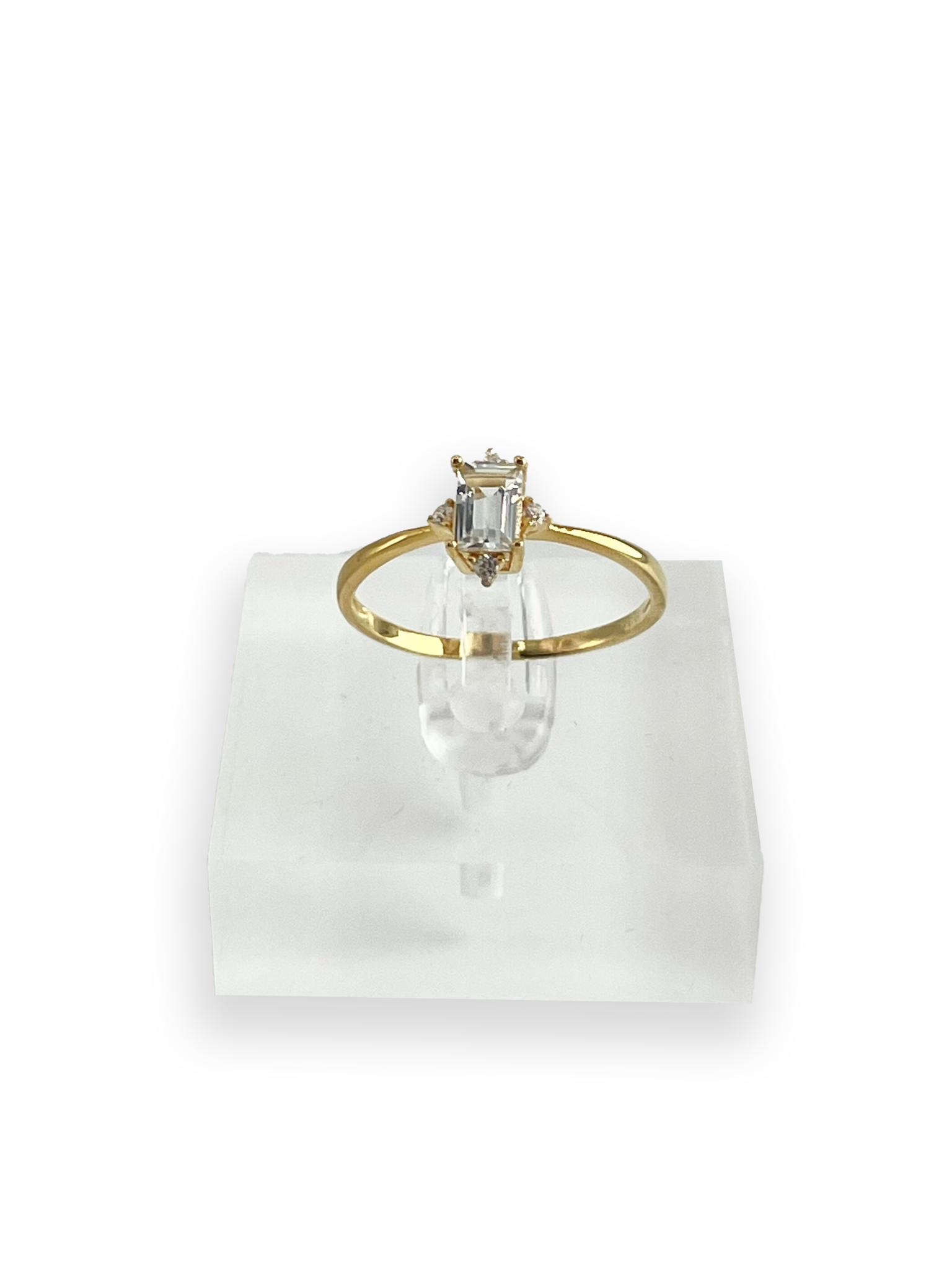 Leah 18K Gold Vermeil With White Topaz Stone - 10