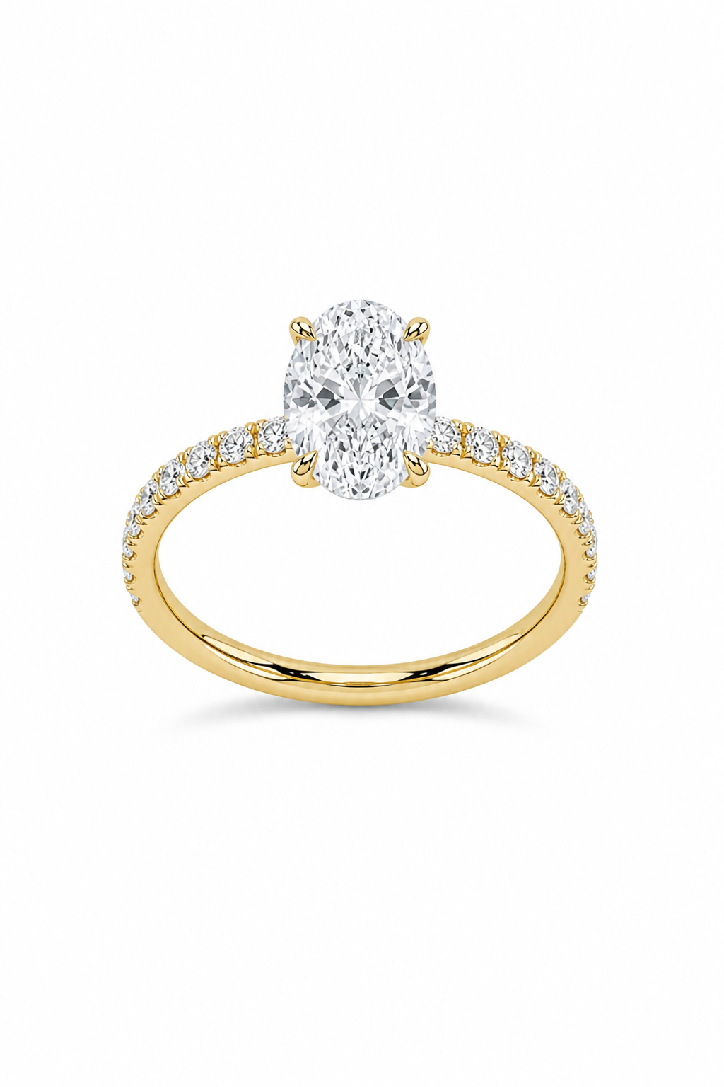 GRA® Oval Moissanite 18K Vermeil Engagement Ring