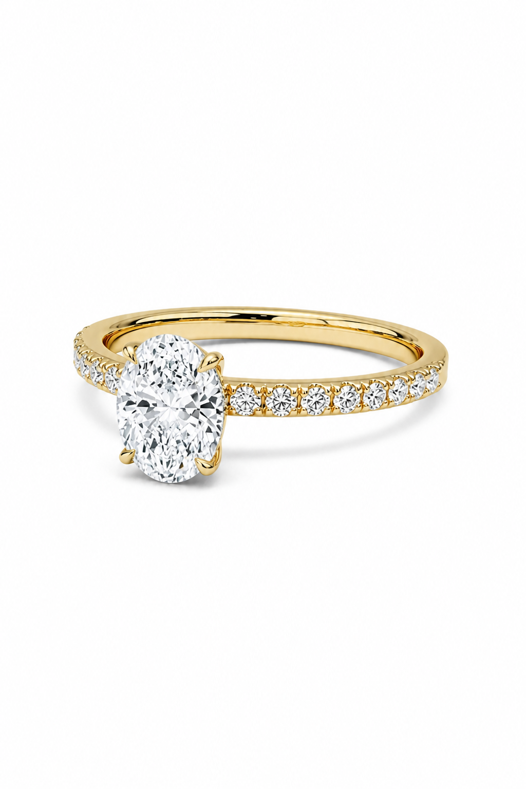 GRA® Oval Moissanite 18K Vermeil Engagement Ring