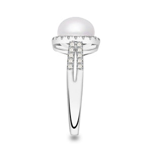 Rose Sterling Silver Ring With Pearl
