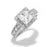 Princess Halo Titanium Engagement Ring with Swarovski Crystals