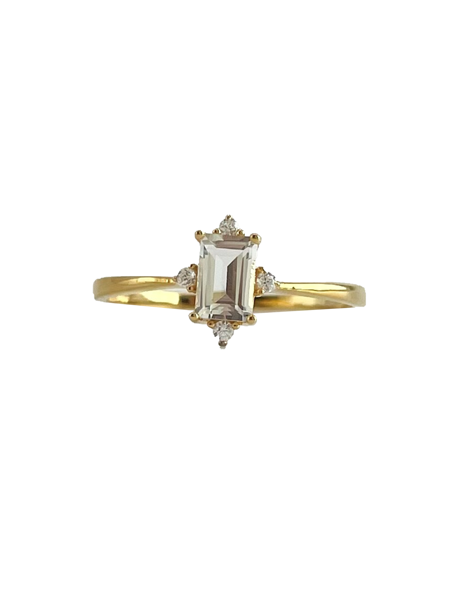 Leah 18K Gold Vermeil With White Topaz Stone - 10