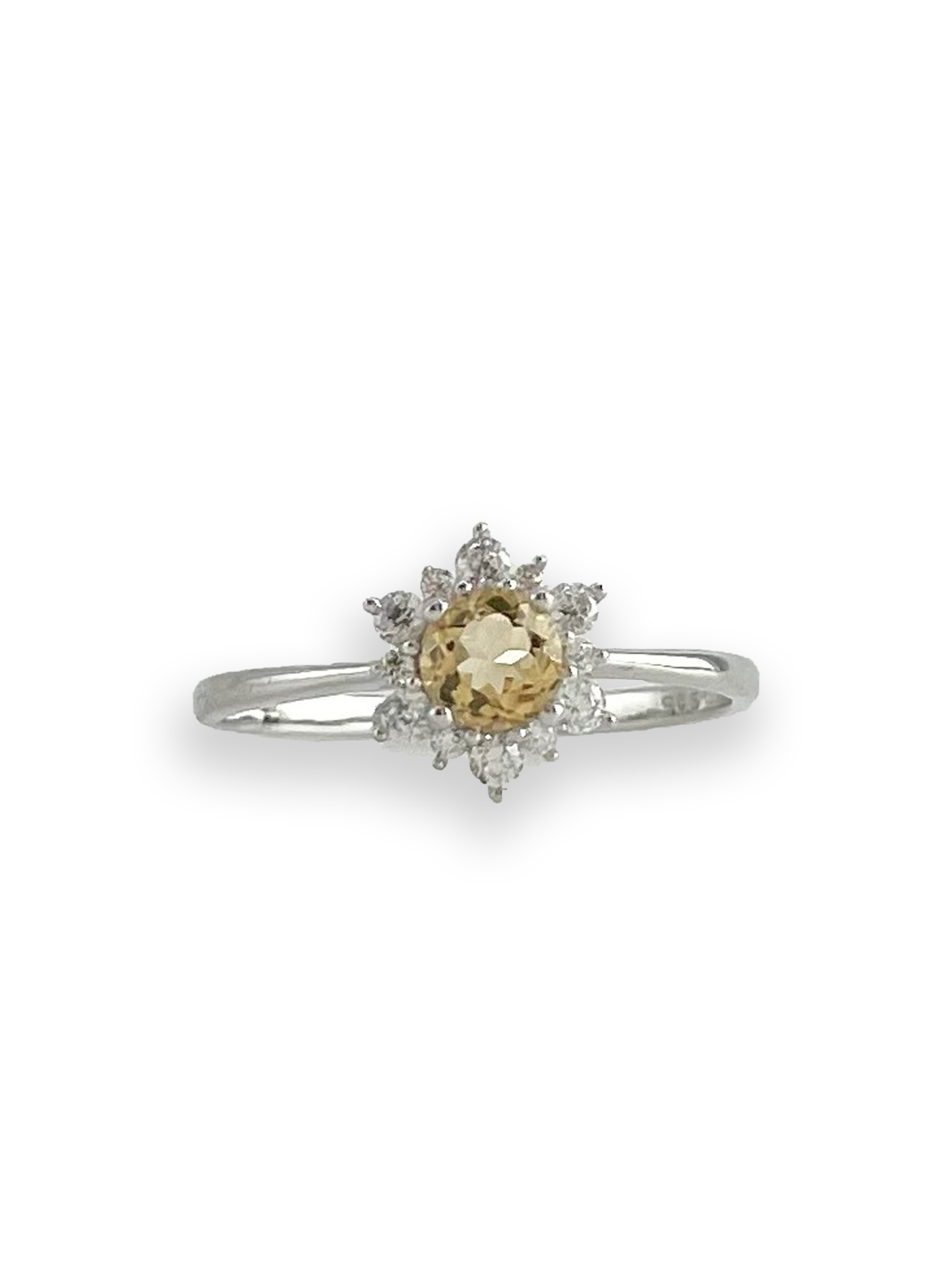 Stella 18K White Gold Vermeil With Citrine Stone