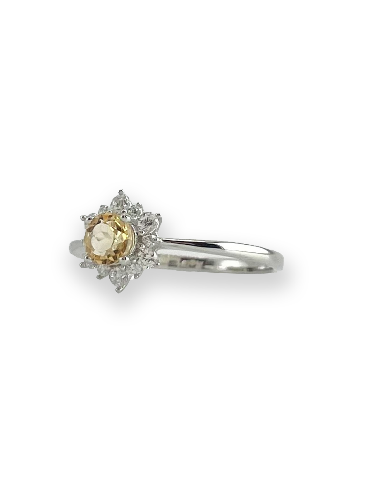 Stella 18K White Gold Vermeil With Citrine Stone