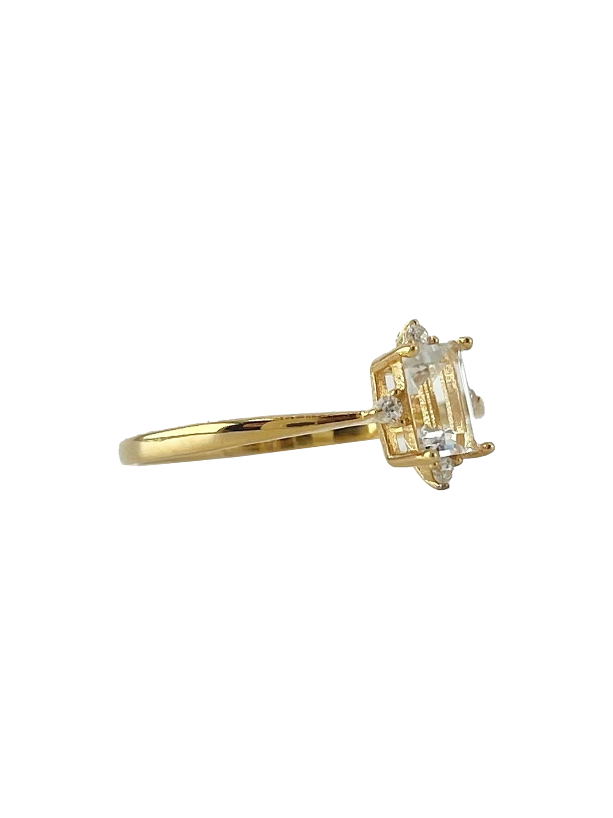 Leah 18K Gold Vermeil With White Topaz Stone - 10