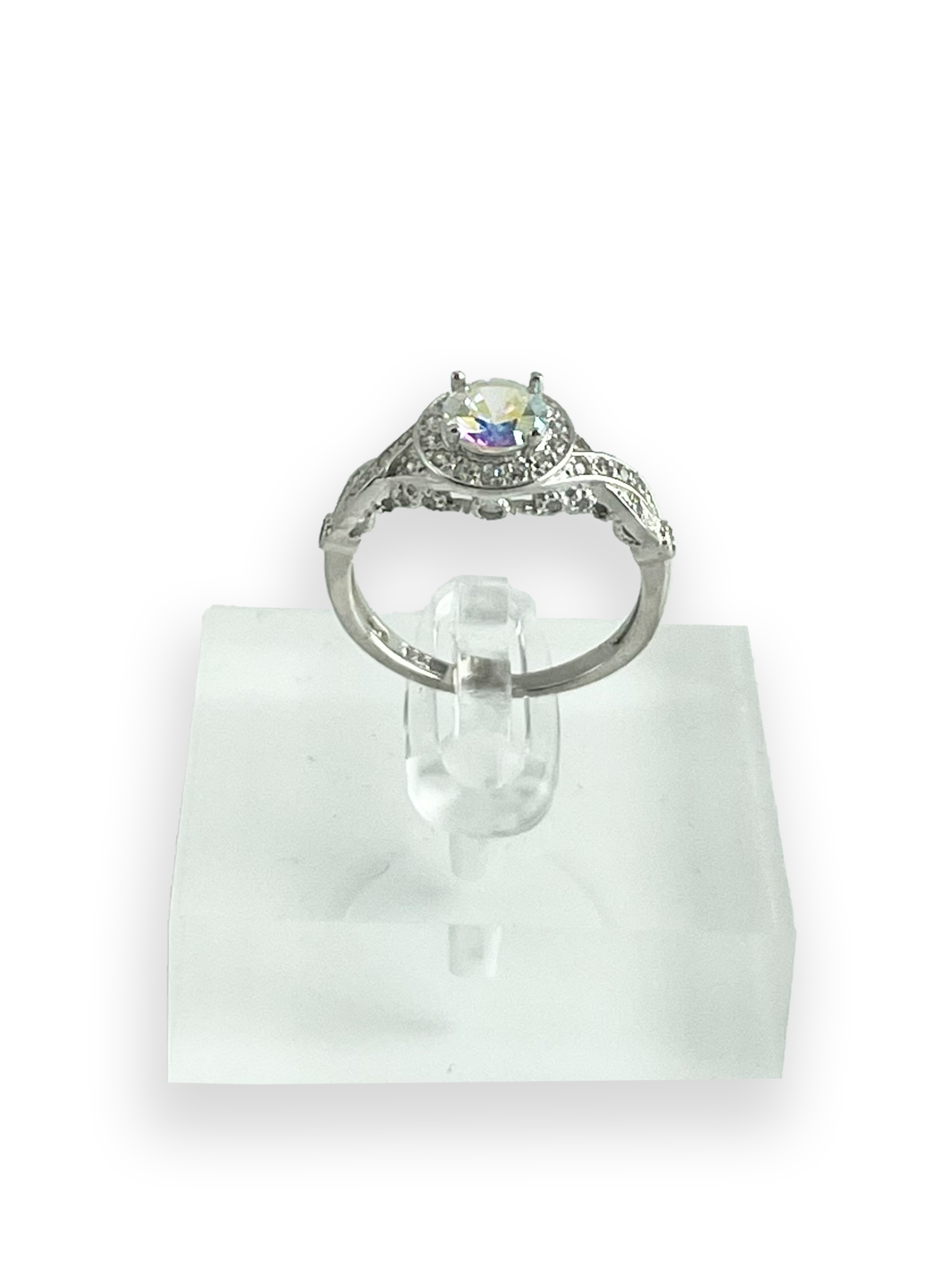 Narelle Aurora Boreale Stone with Side Swarovski Engagement Ring