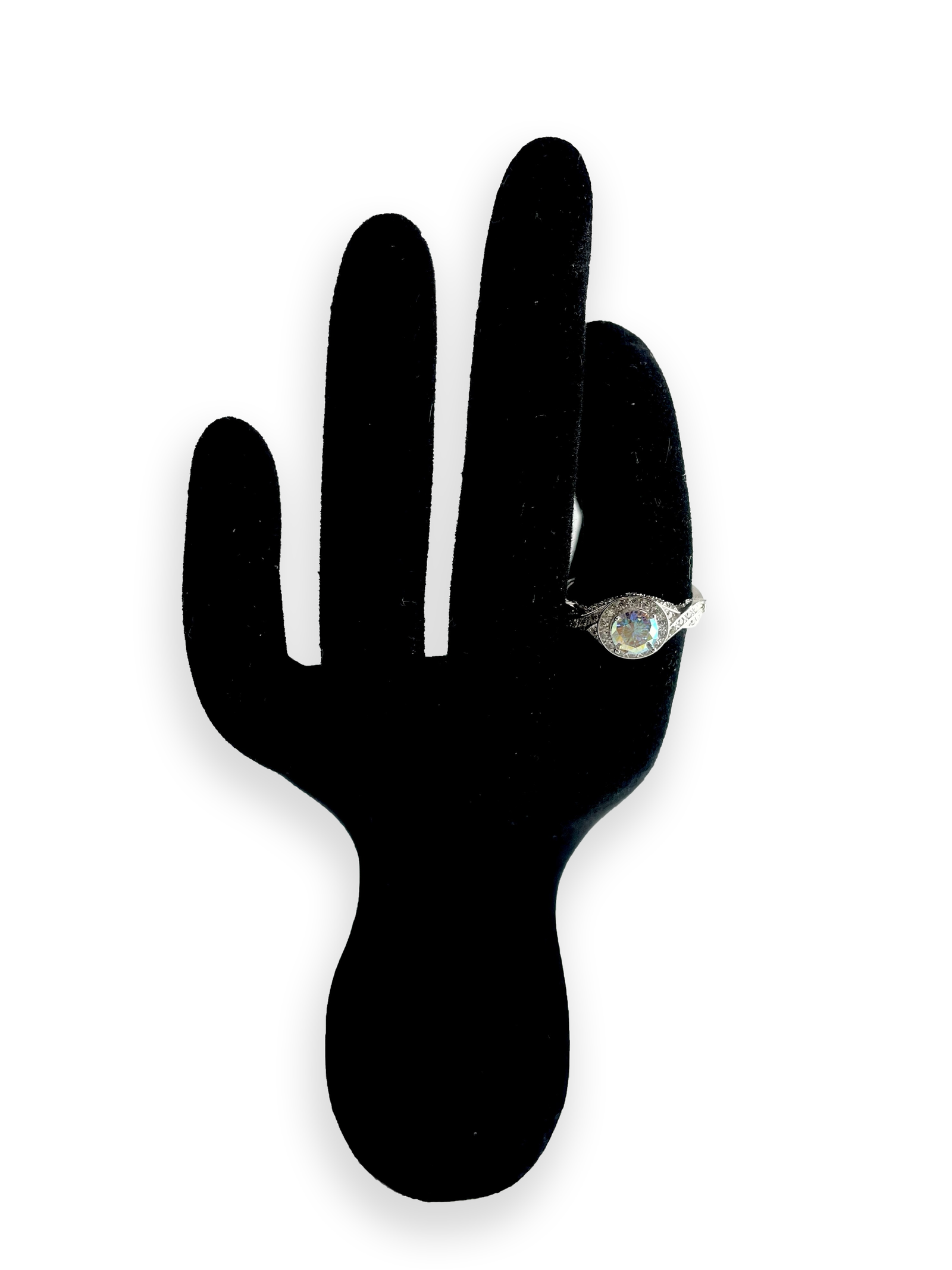 Narelle Aurora Boreale Stone with Side Swarovski Engagement Ring