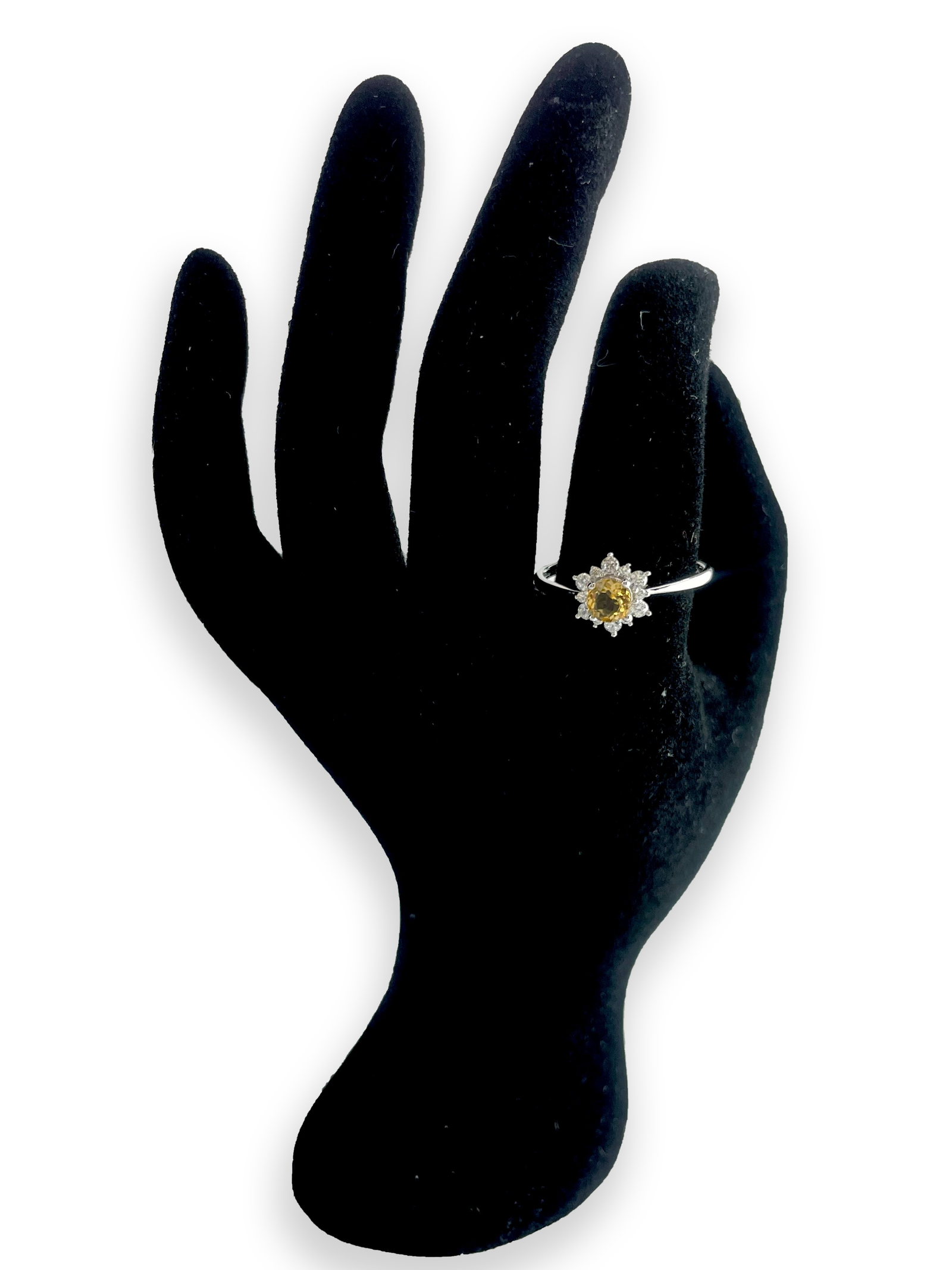 Stella 18K White Gold Vermeil With Citrine Stone