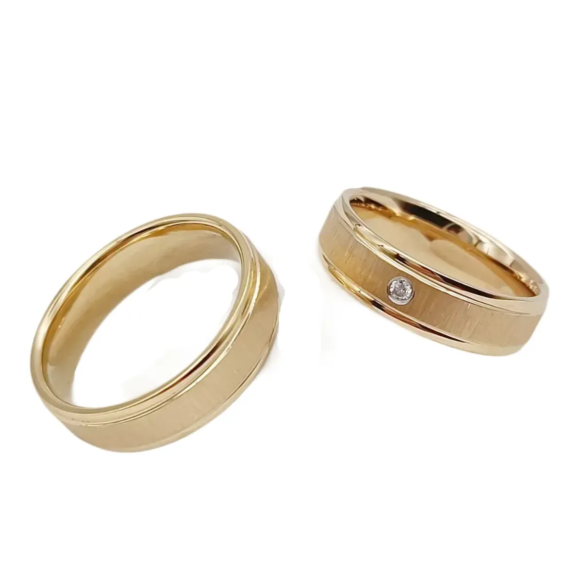 Houston Titanium Wedding Ring with Swarovski (Men)