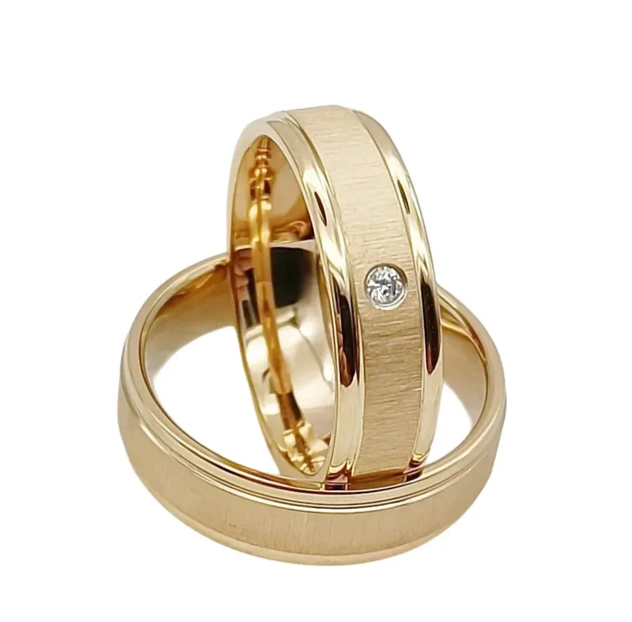 Houston Titanium Wedding Ring with Swarovski (Men)