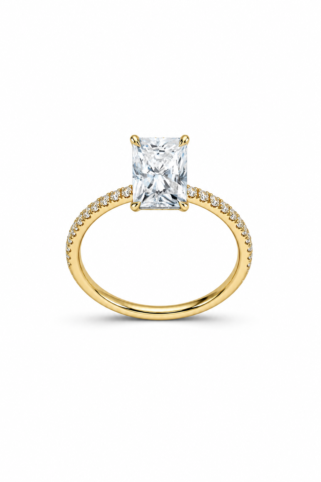 GRA® Radiant Moissanite 18K Vermeil Engagement Ring