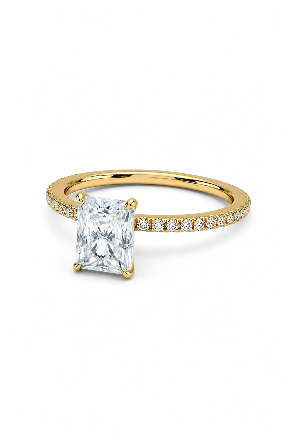 GRA® Radiant Moissanite 18K Vermeil Engagement Ring
