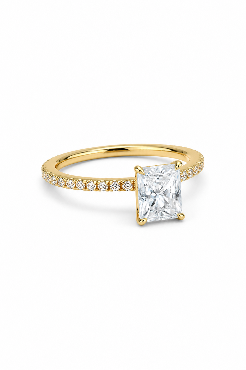 GRA® Radiant Moissanite 18K Vermeil Engagement Ring
