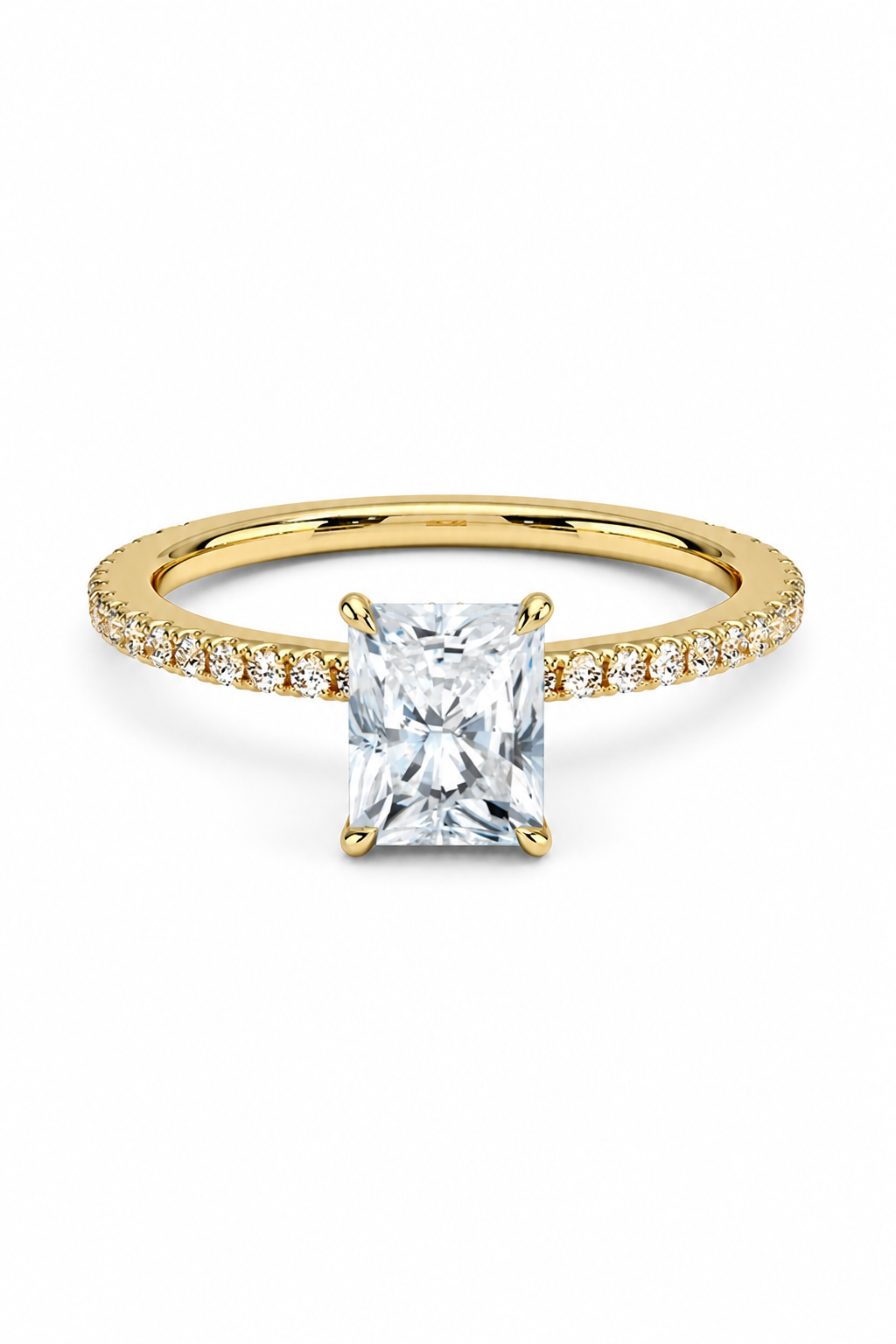 GRA® Radiant Moissanite 18K Vermeil Engagement Ring