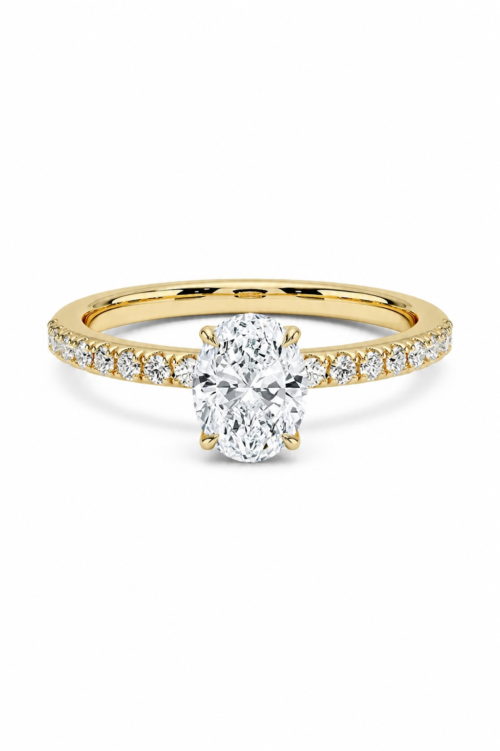 GRA® Oval Moissanite 18K Vermeil Engagement Ring