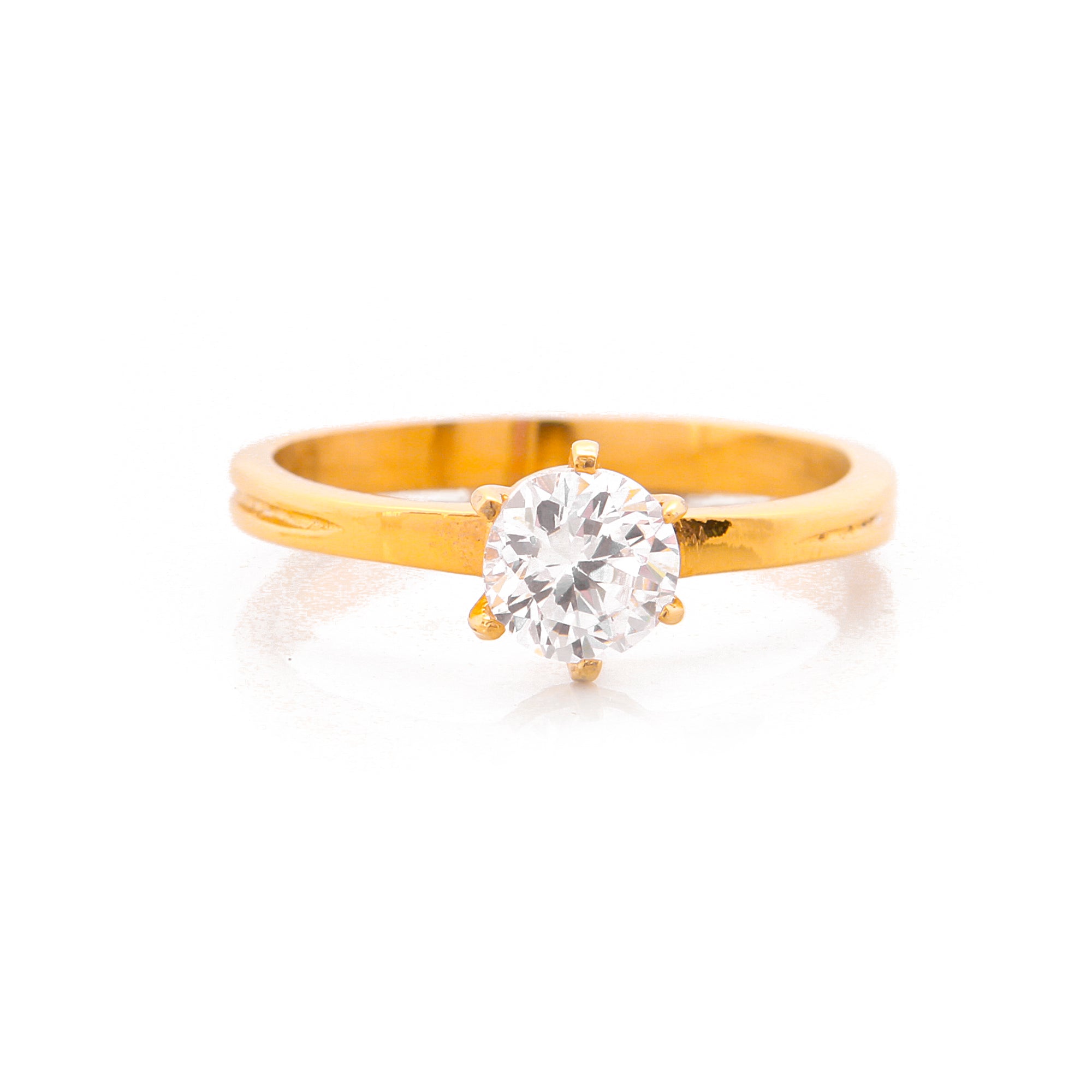 Liz Solitaire Gold Plated Titanium Engagement Ring