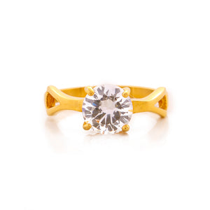 Farina Gold Plated Titanium Engagement Ring