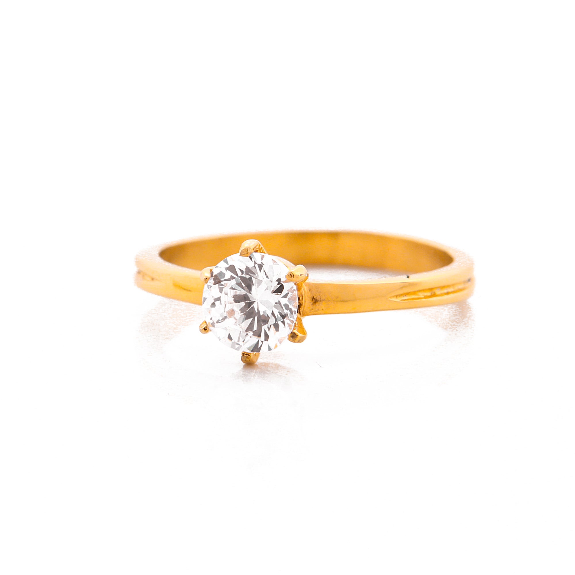 Liz Solitaire Gold Plated Titanium Engagement Ring