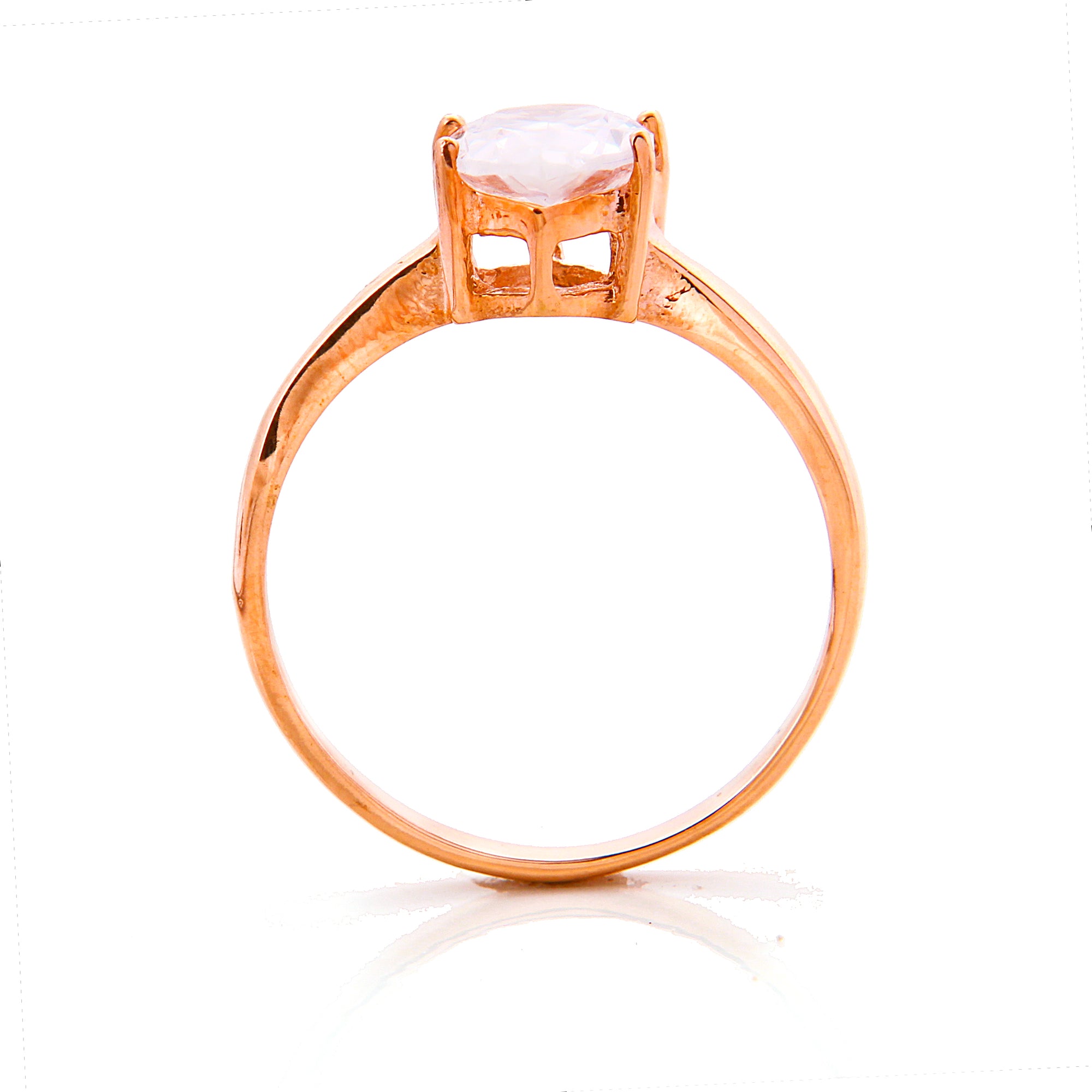 Loissel Pear Cut Rose Gold Plated Titanium Engagement Ring