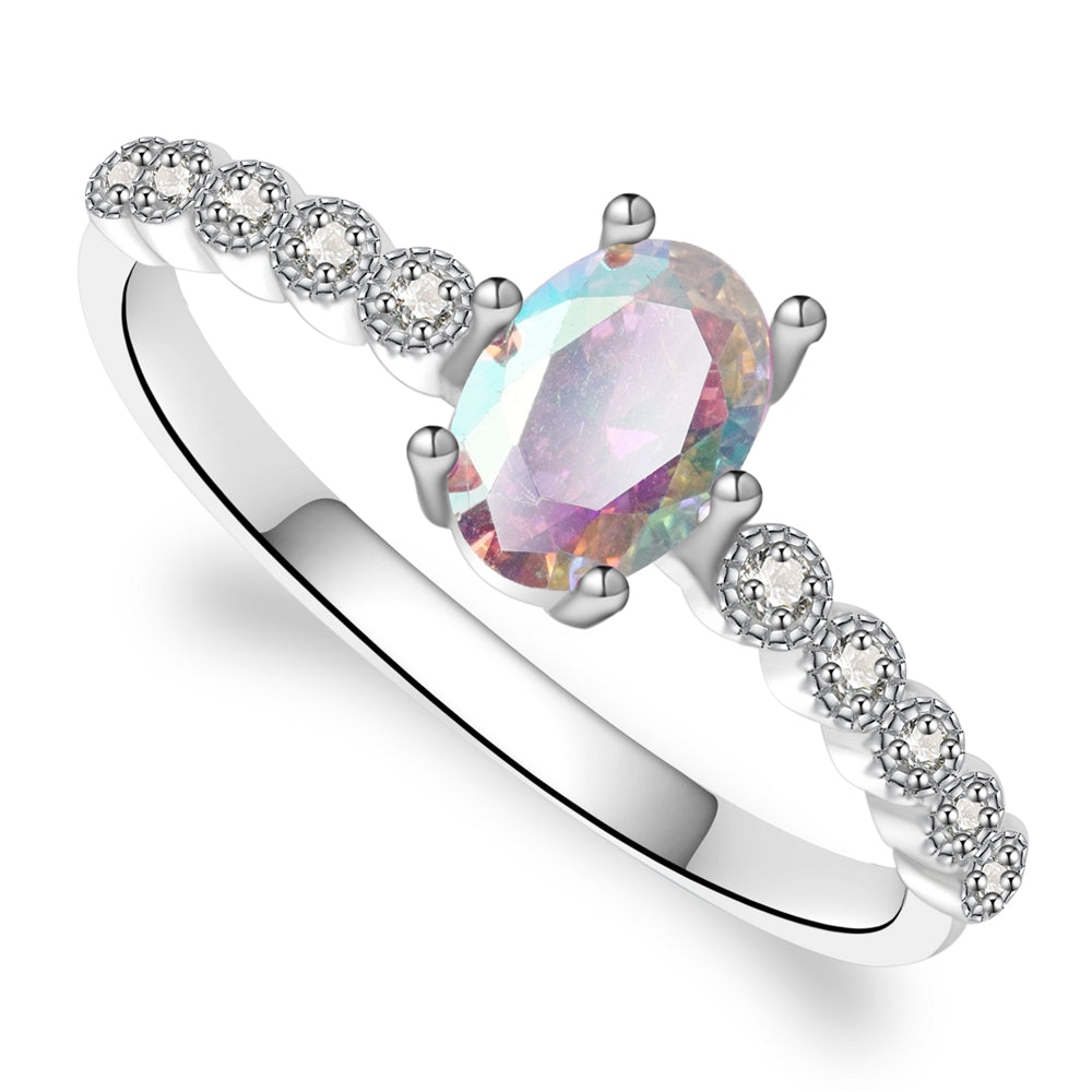 Scarlett Sterling Silver Ring With Aurora Boreale
