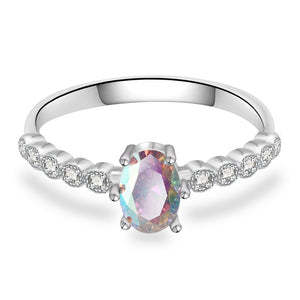 Scarlett Sterling Silver Ring With Aurora Boreale