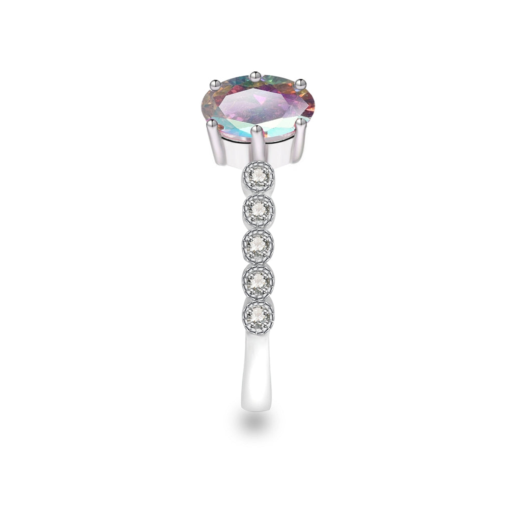 Scarlett Sterling Silver Ring With Aurora Boreale