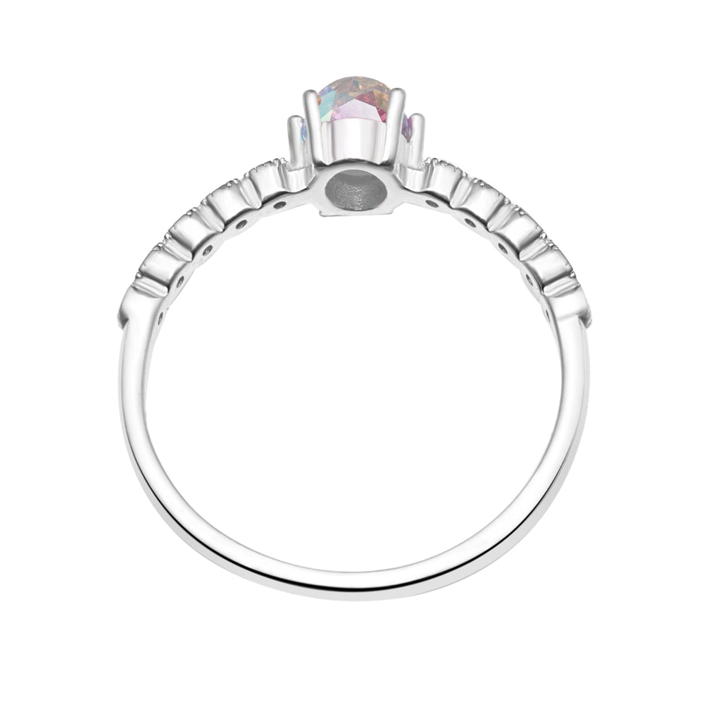 Scarlett Sterling Silver Ring With Aurora Boreale