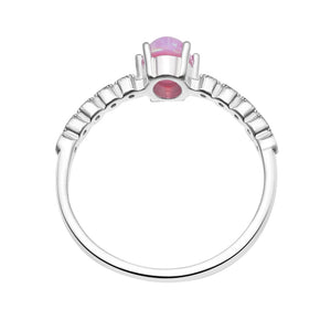 Scarlett Sterling Silver Ring With Pink Opal