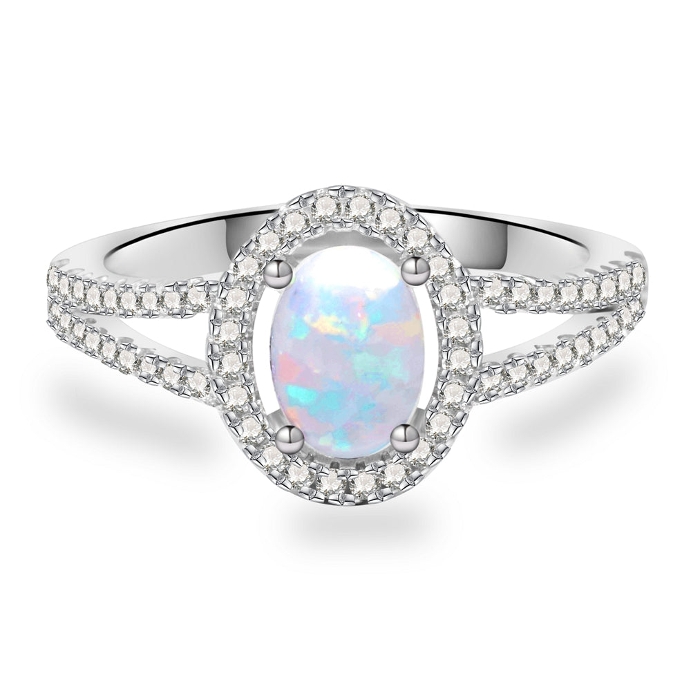 Brigette Sterling Silver Ring With Opal