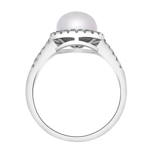 Rose Sterling Silver Ring With Pearl