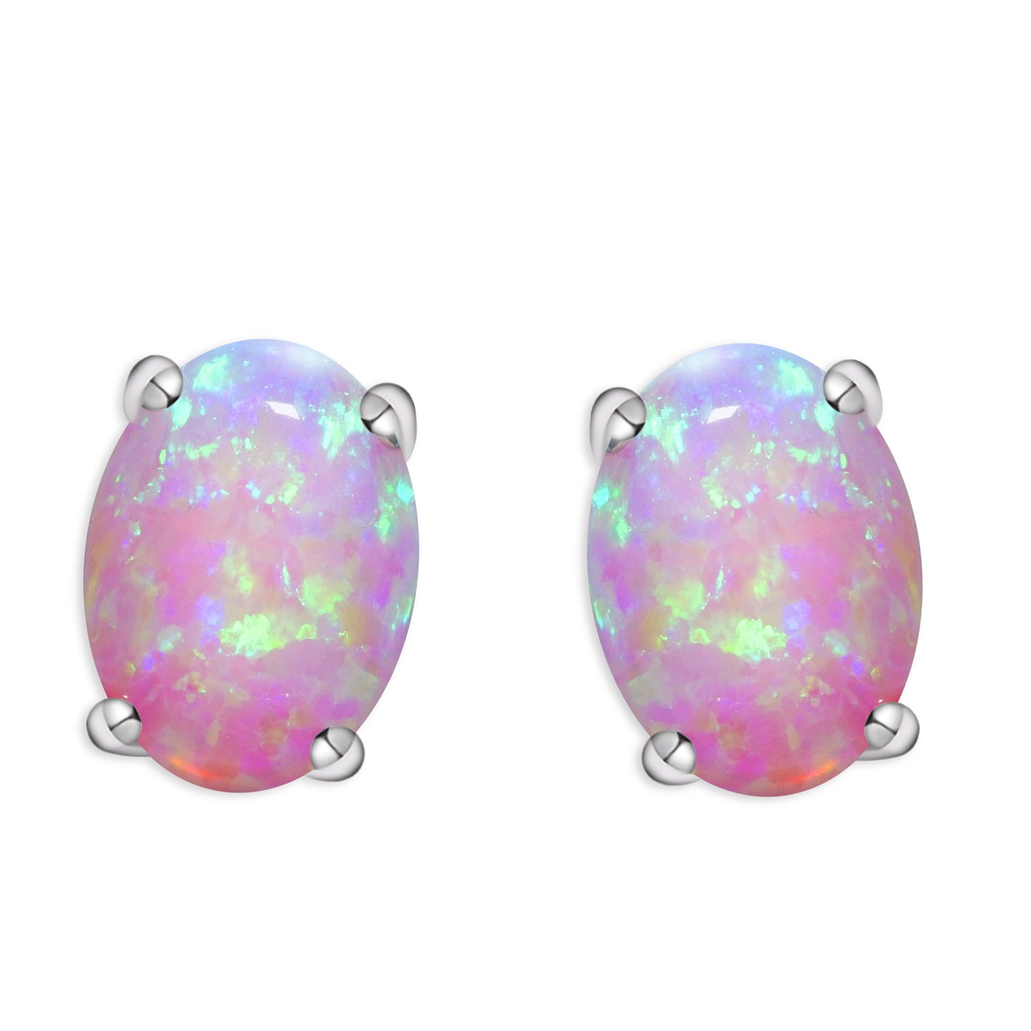 Scarlett Earrings With Pink Opal