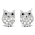 Ava Sterling Silver Silver Owl Earrings With Swarovski