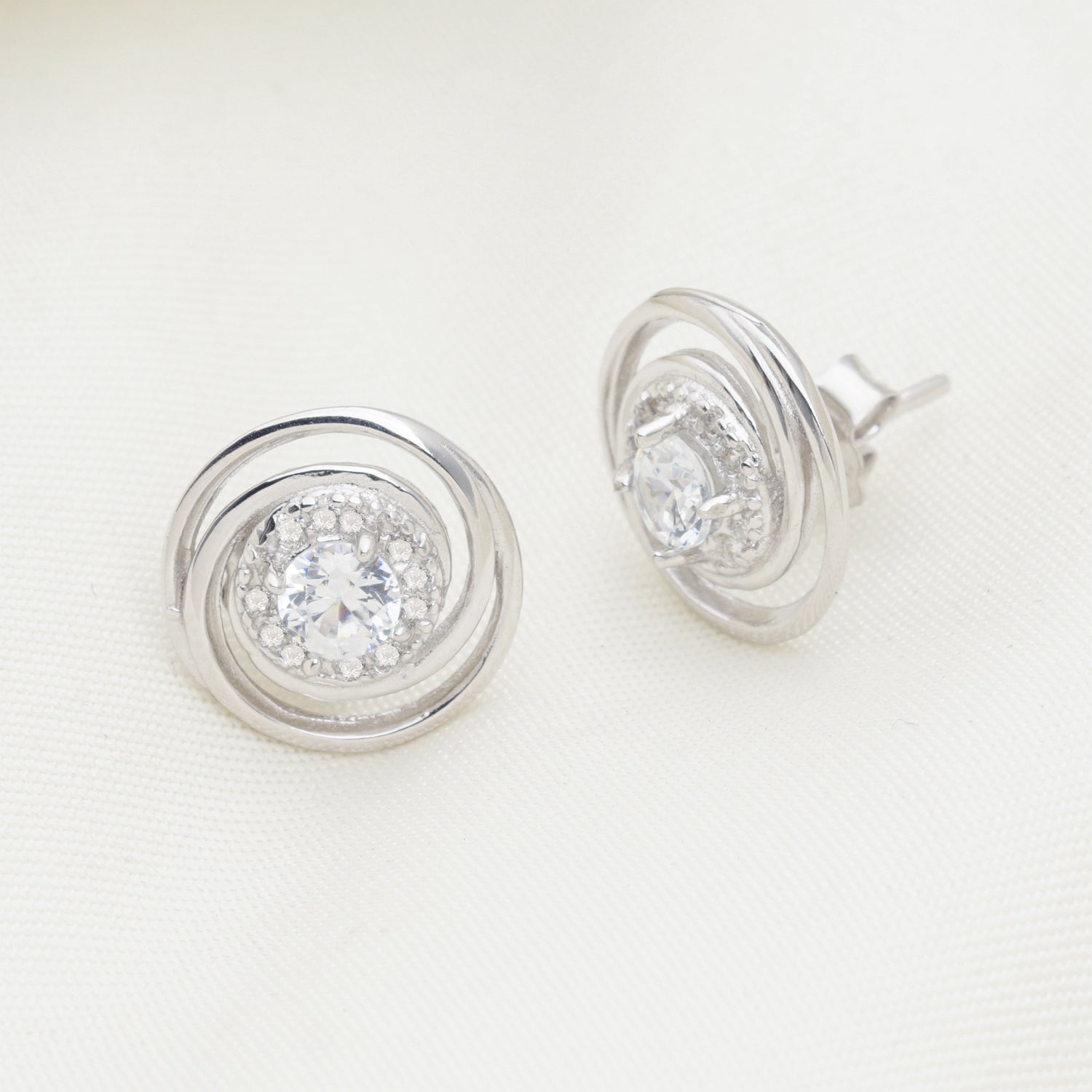Luna Sterling Silver Earrings With Swarovski