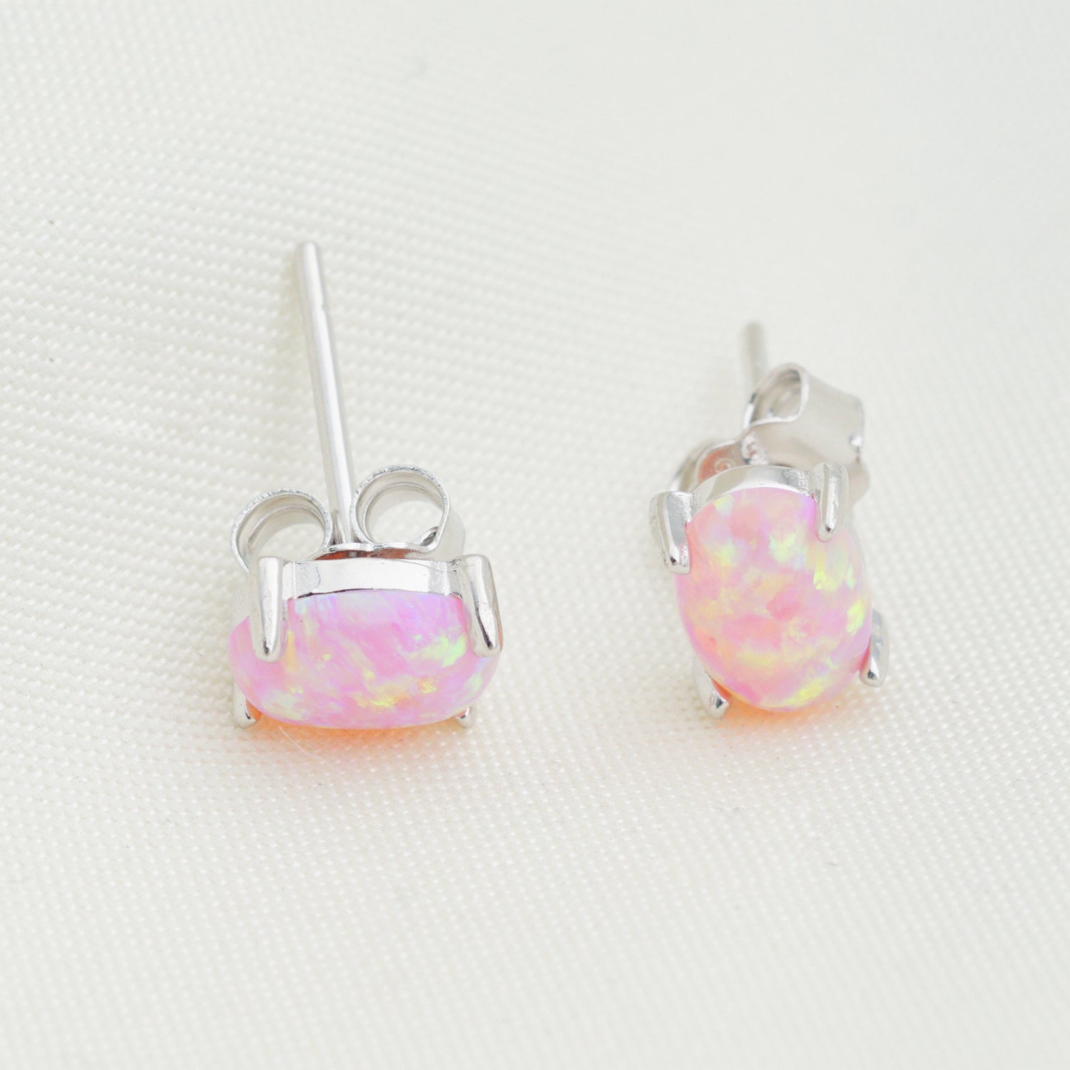 Scarlett Earrings With Pink Opal