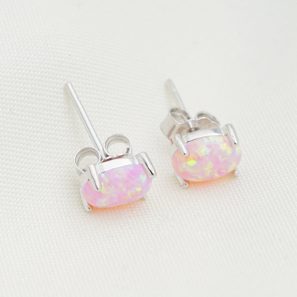 Scarlett Earrings With Pink Opal