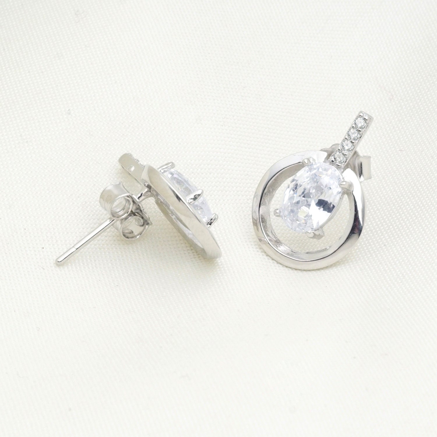 Elena Sterling Silver Earrings With Swaroski