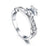 Sparkling Swarovski Crystals Silver Titanium Engagement Ring