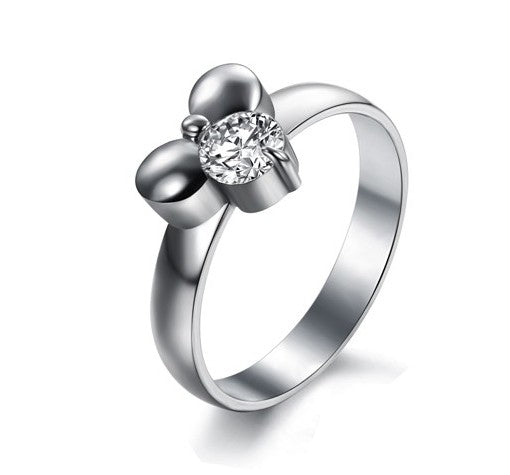 Mickey with Swarovski Crystal Titanium Engagement Ring