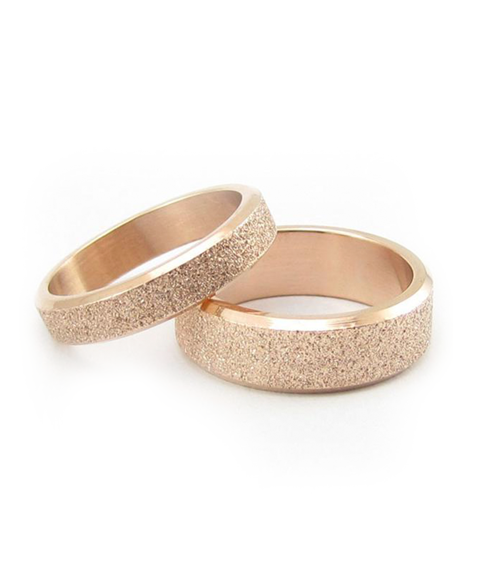 Frosted Rose Gold Plated Titanium Wedding Band Zoey Zoey