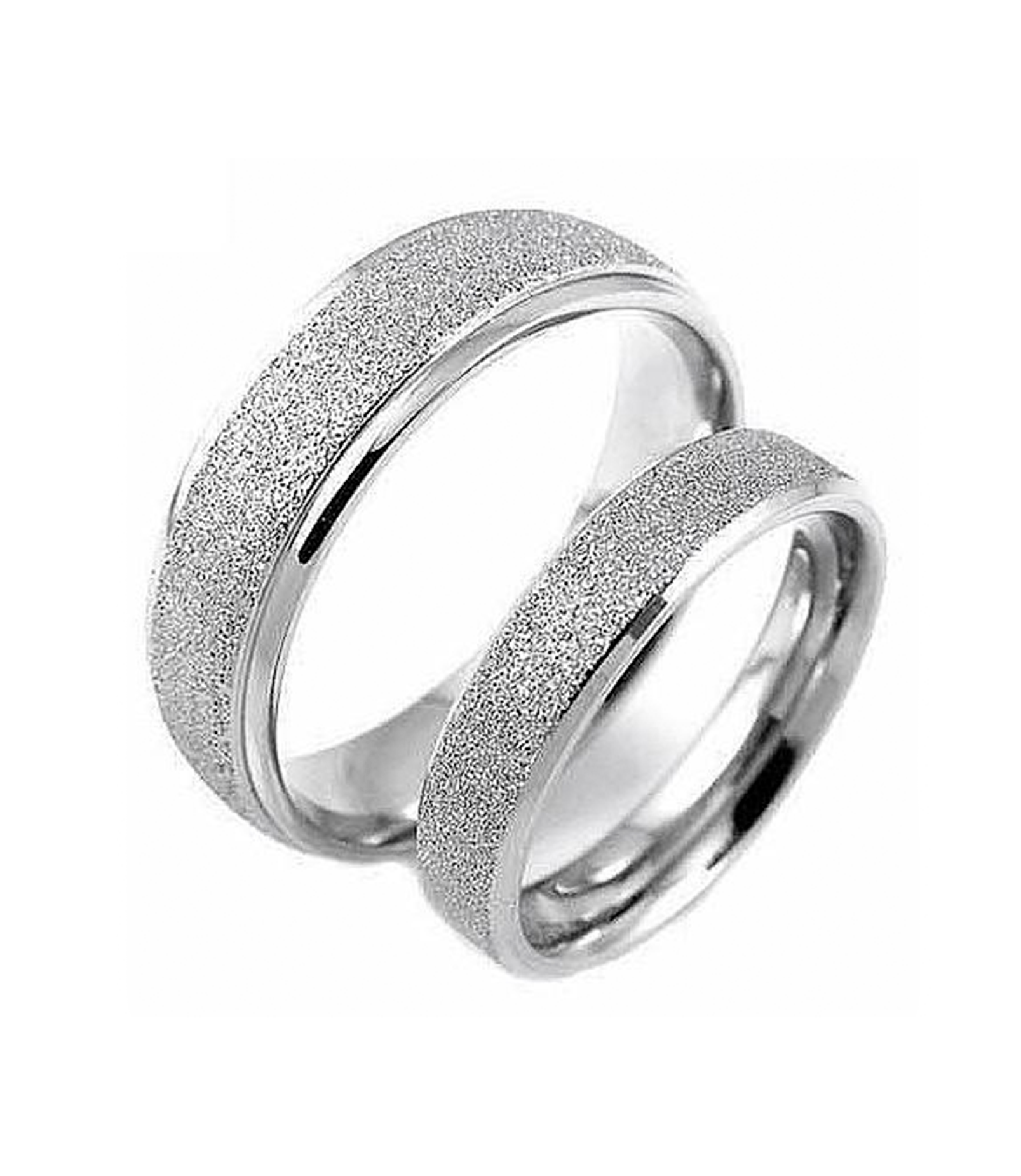 Silver Matte Titanium Couple Ring (Men) - Main Image