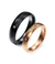 Dual Hearts in Black and Rose Gold Plated Titanium Wedding Ring