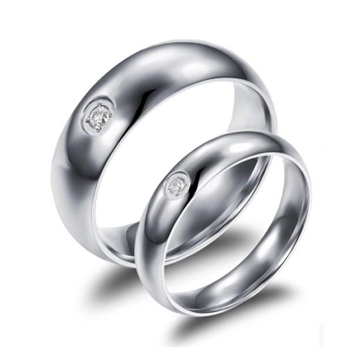 Comfort Fit One Stone Titanium Couple Ring (Men)