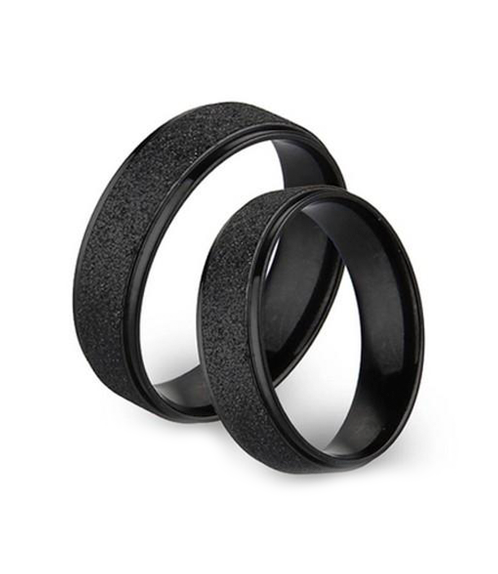 Frosted Black Titanium Couple Ring Zoey Zoey Philippines