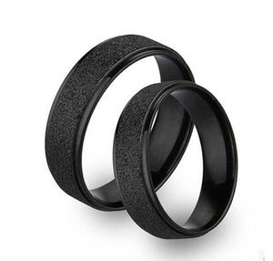 Frosted Black Titanium Couple Ring (Men)