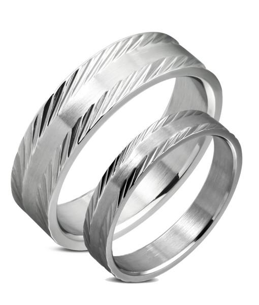 Diagonal Cut Edge Plain Titanium (Men)