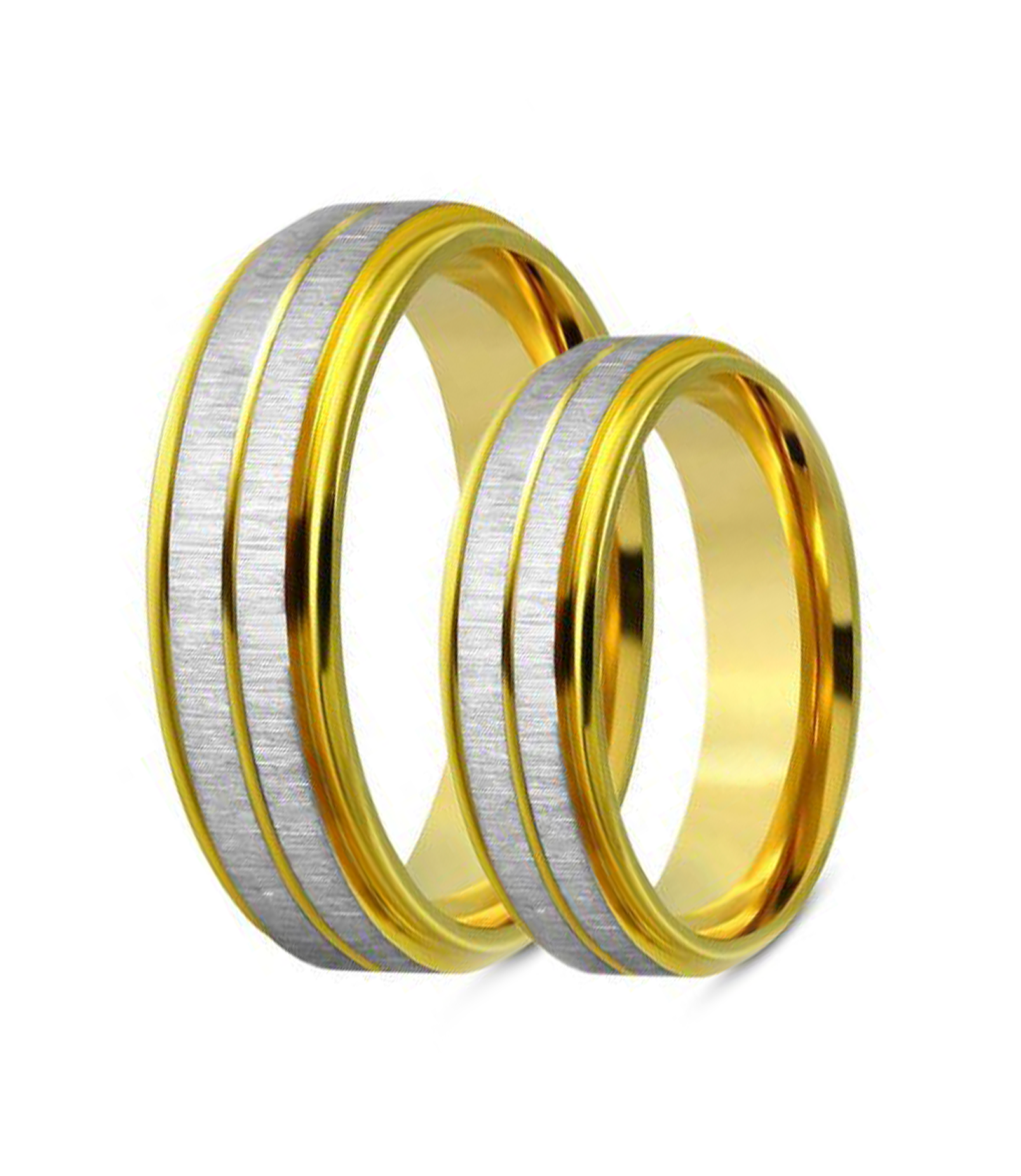 Buy Gold & Silver Stainless Steel Polished Dual|Tone Wedding Band Ring  Online | INOX Jewelry India - Inox Jewelry India