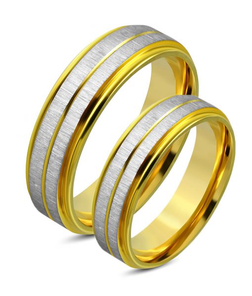 Ross Gold Inlay Titanium Wedding Ring (Unisex)