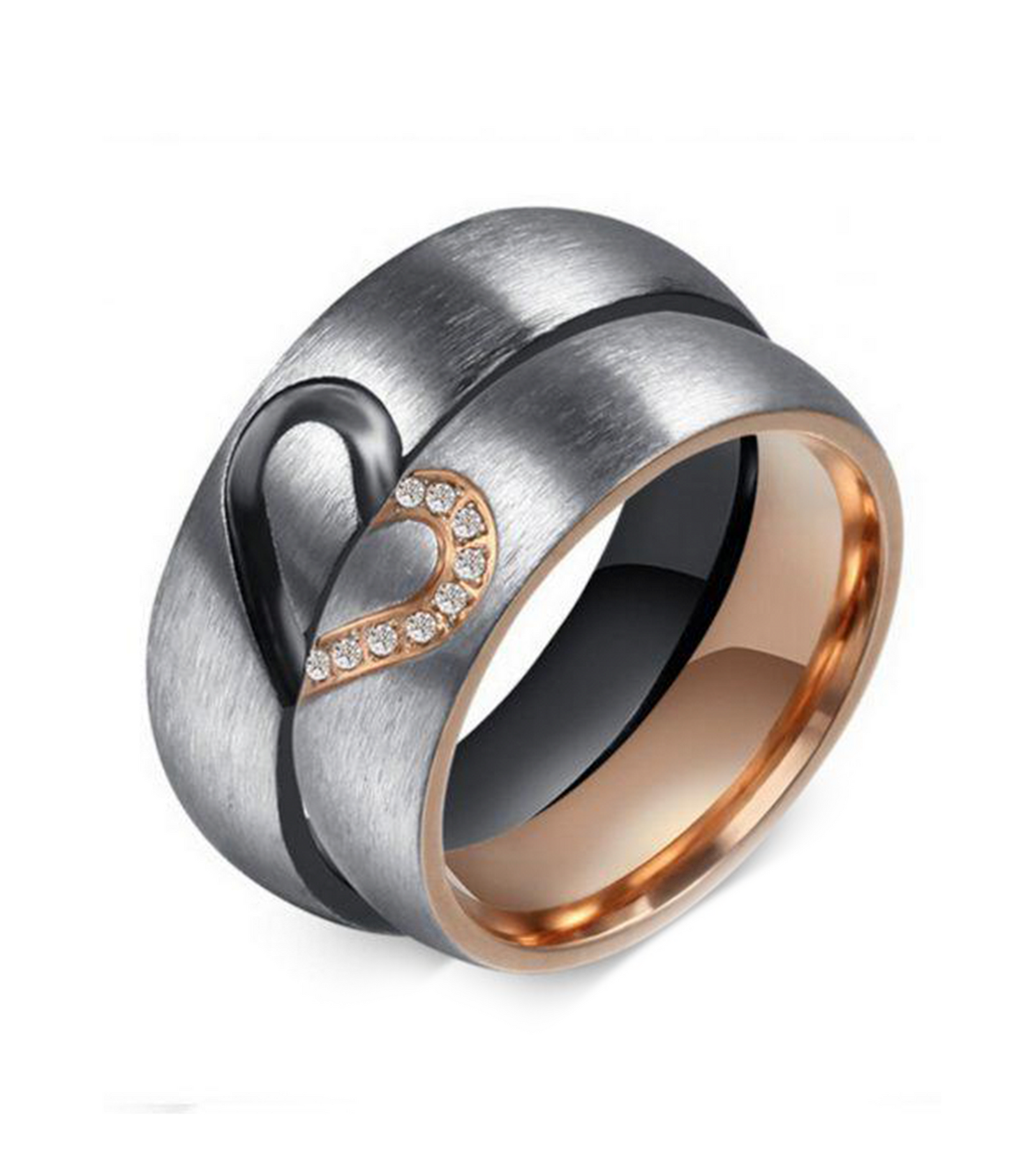 Rundle Heart Titanium Wedding Ring