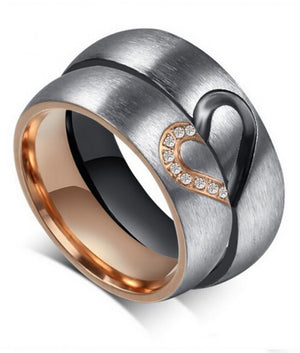 Rundle Heart Titanium Wedding Ring